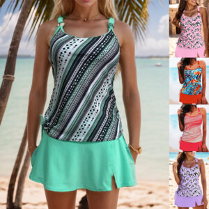 Print Vest Sleeveless Bandage Sexy Takini